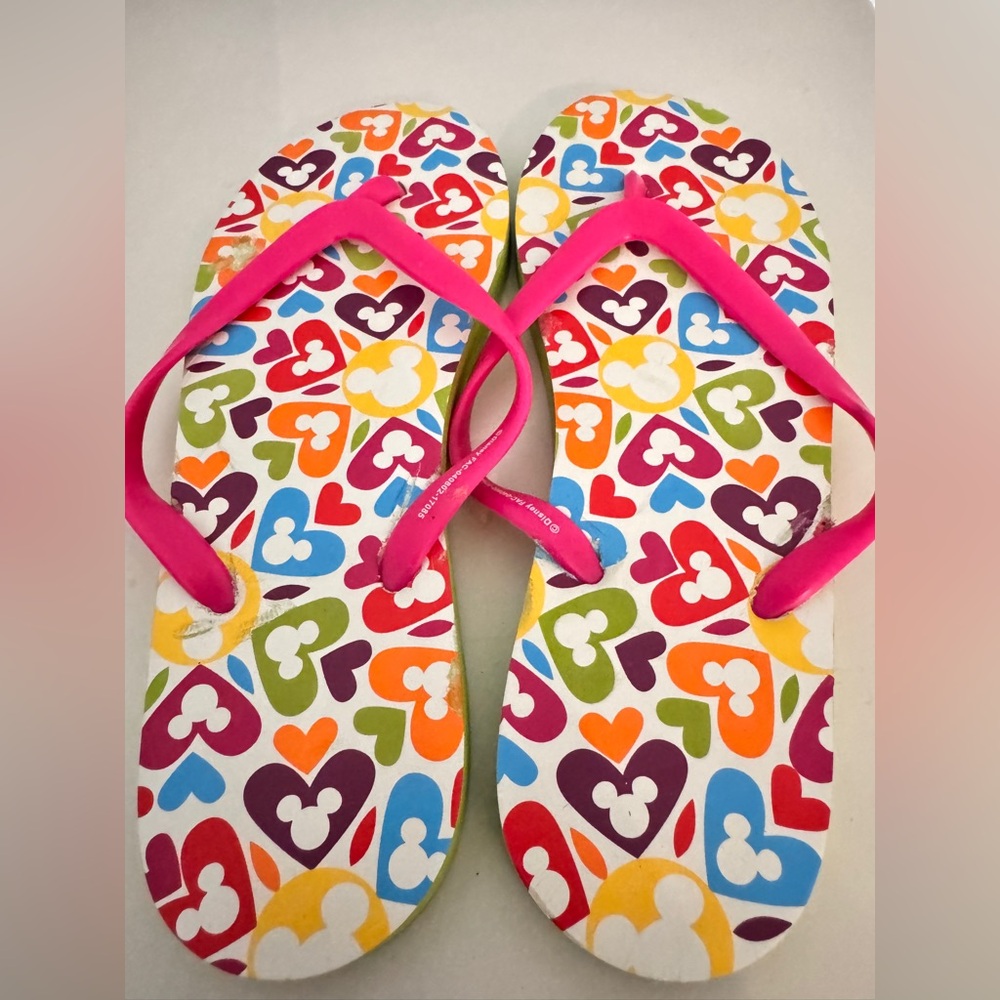 Set of 2 pairs Disney Flip Flops Size: 8